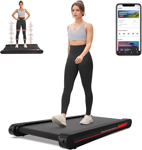 Sperax Walking Vibration Pad – 4-in-1 Under Desk Treadmill & Vibration Plate, Portable Home Exercise Machine with APP, 350 lb Capacity, Multifunctional Treadmill Pro Max