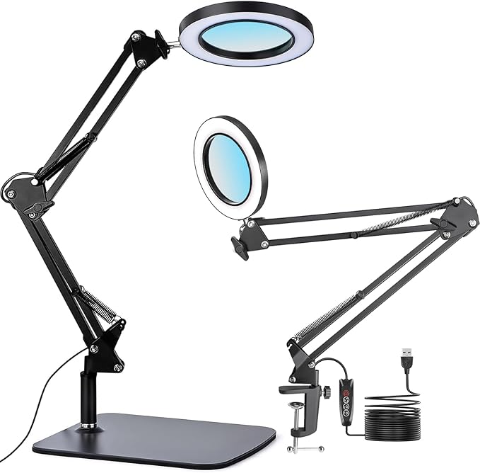 Glass Lens Magnifying Glass with Light