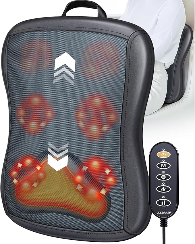 Back Massager with Heat, Up & Down Rolling Deep Tissue Relief