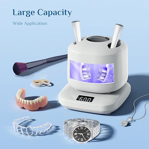 Retainer Cleaner Machine – Ultrasonic Cleaner for Retainers, Dentures, and Invisalign with Digital Timer
