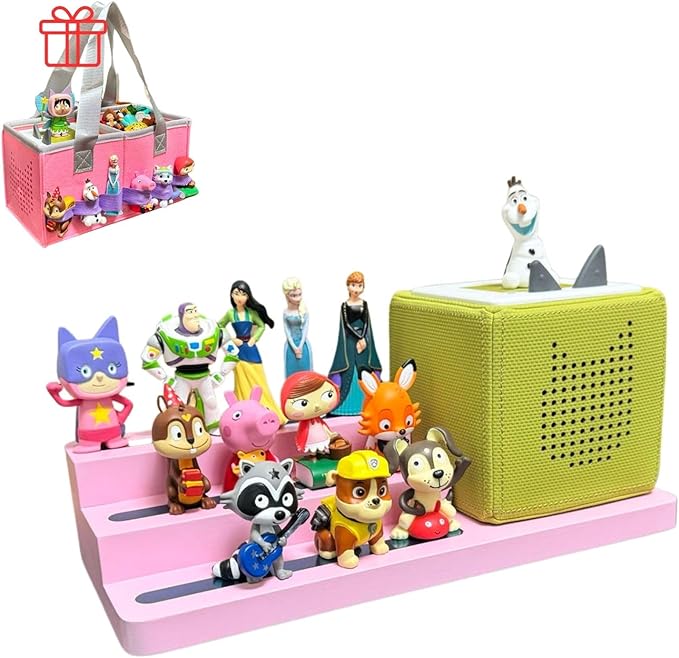 Tonie Shelf & Case: 3-Tier Magnetic Display for Toniebox Figures .