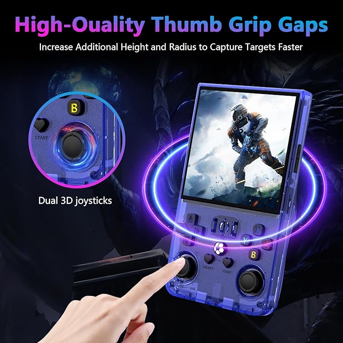 R36MAX Retro Handheld Console 18,000+ Games Blue