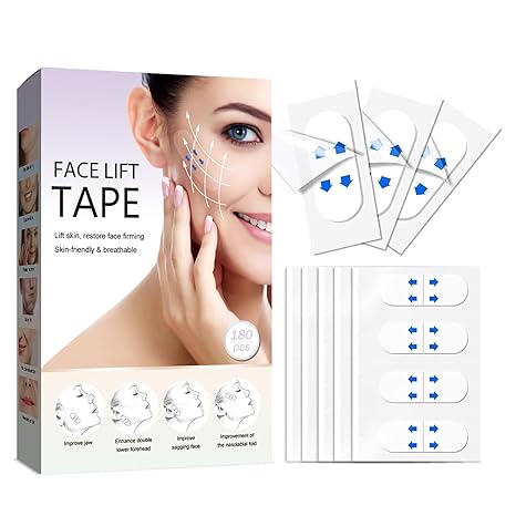 ace Lift Tape, Face Lift Tape Invisible,V-Shaped Instant Face Tapes for Lifting Sagging Skin Eyes Double Chin Wrinkles