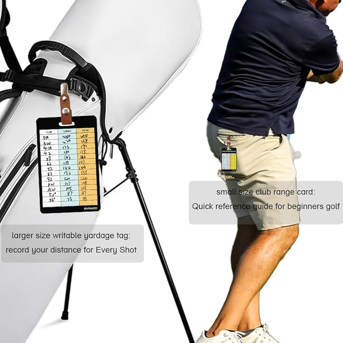Golf Club Distance Cards: Writable Yardage Chart & Holder