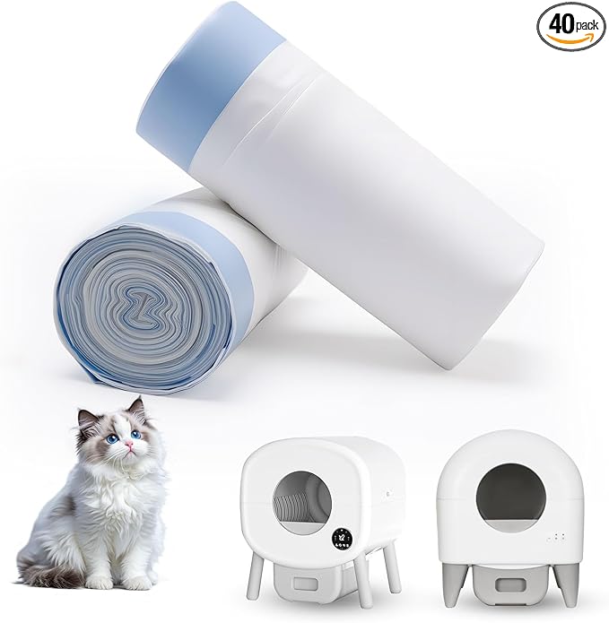 40-Pack Heavy Duty Cat Litter Box Liners for Fsitego & Fumoi Self-Cleaning Litter Boxes.