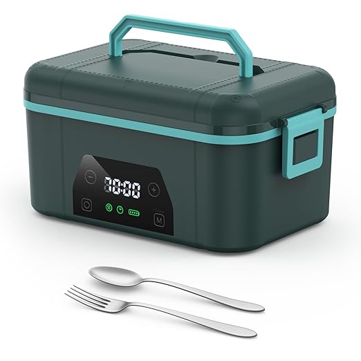 Cordless Electric Lunch Box for Adults, Heated Lunch Box Battery Powered with Automatic Heating,