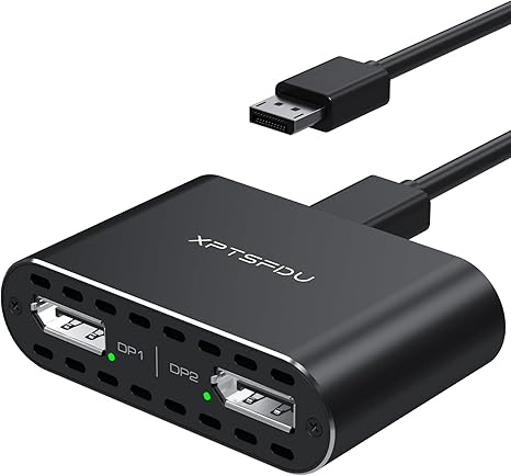 DisplayPort to Dual Displayport Splitter 4K120Hz DP to Dual DP Splitter for Dual Monitors Supports Mirrored/Extended