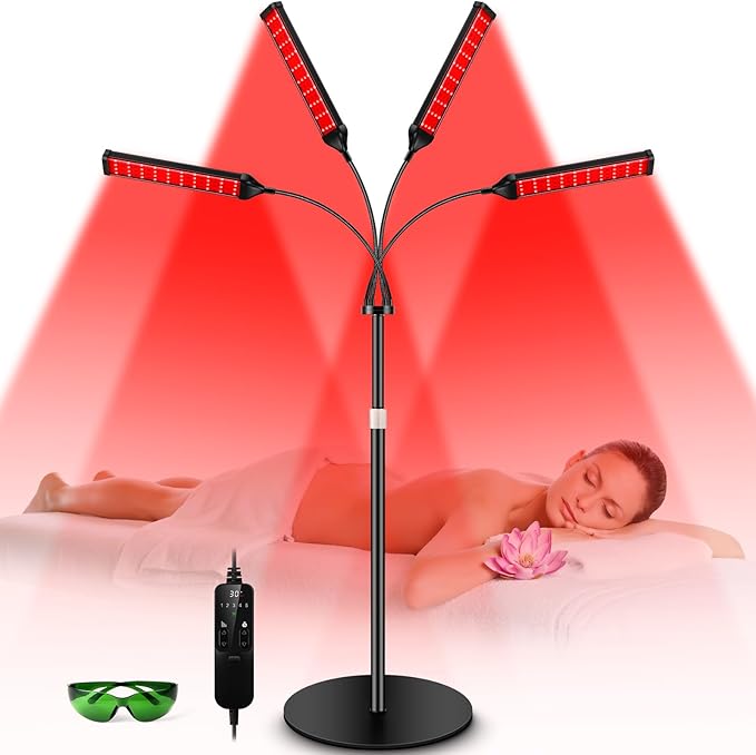 Viconor Red Light Therapy Lamp,4 Head Infrared Light Therapy