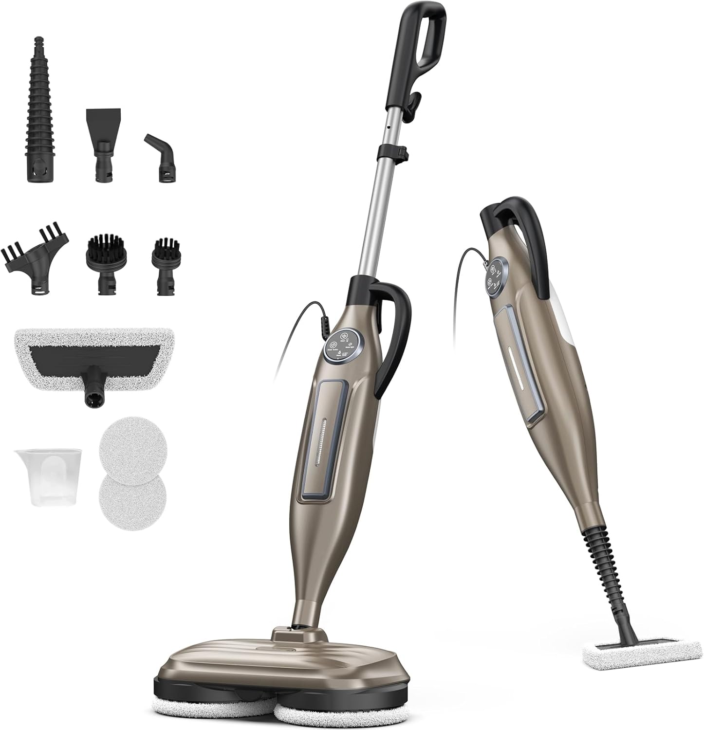 Lightweight Steam Mop with Rotating Pads, 3 Steam Modes for Hard Floors, Laminate & Marble