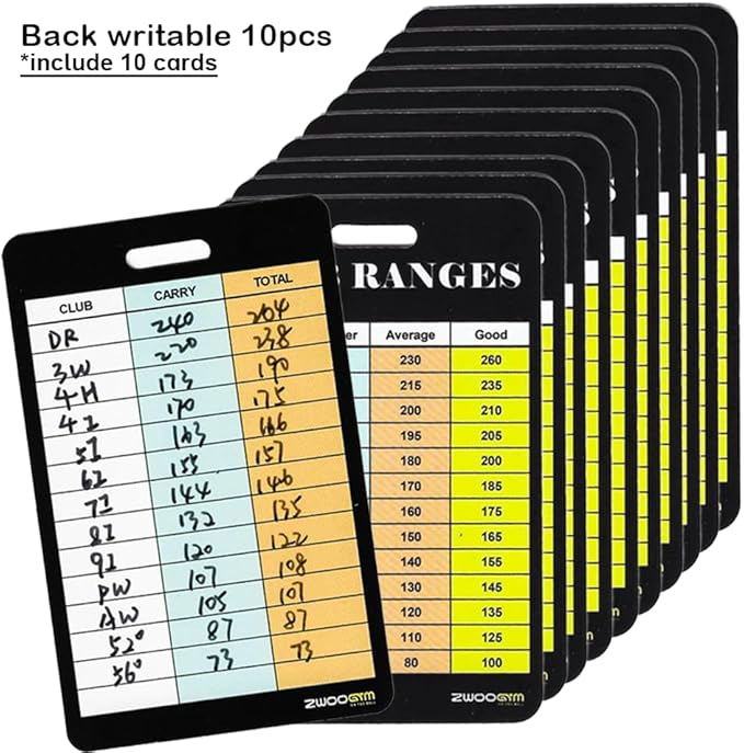 Golf Club Distance Cards: Writable Yardage Chart & Holder