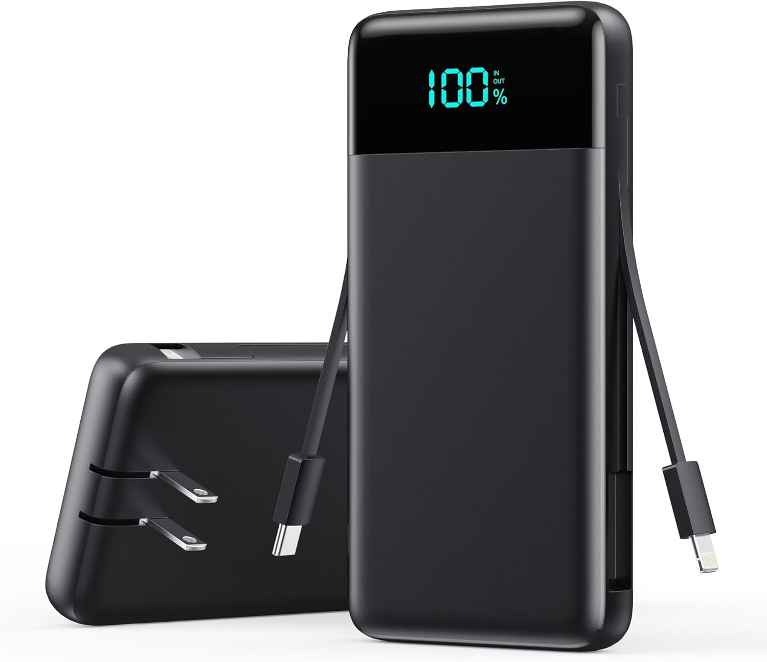 Portable Charger for iPhone with Built-in Cables and Wall Plug,Upgraded 13800mAh