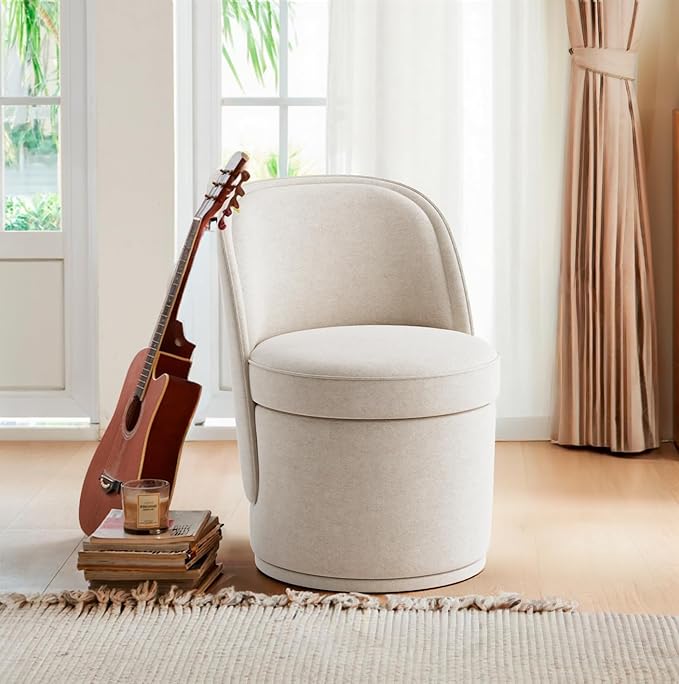 Swivel Accent Chair, 360° Swivel Chair with Hidden Storage
