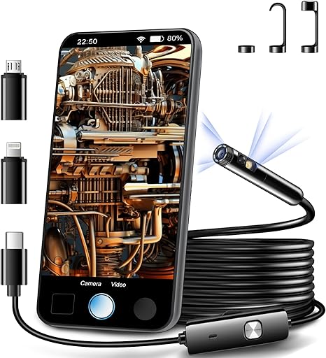 Endoscope Inspection Camera by AURTEC, Dual HD Lens,