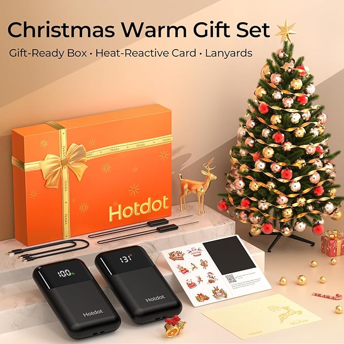 Electric Hand Warmers (2 Pk): 4 Levels, Temp/Battery Display