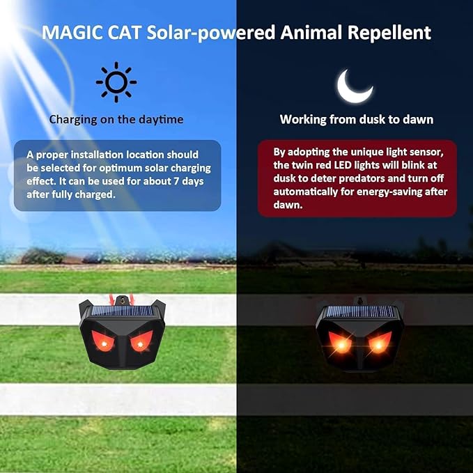 Solar Animal Repellent (2 Pk): Motion Detection Deer/Coyote