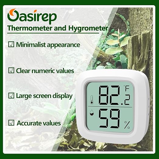 Reptile Thermometer Hygrometer: Digital Meter for Habitats