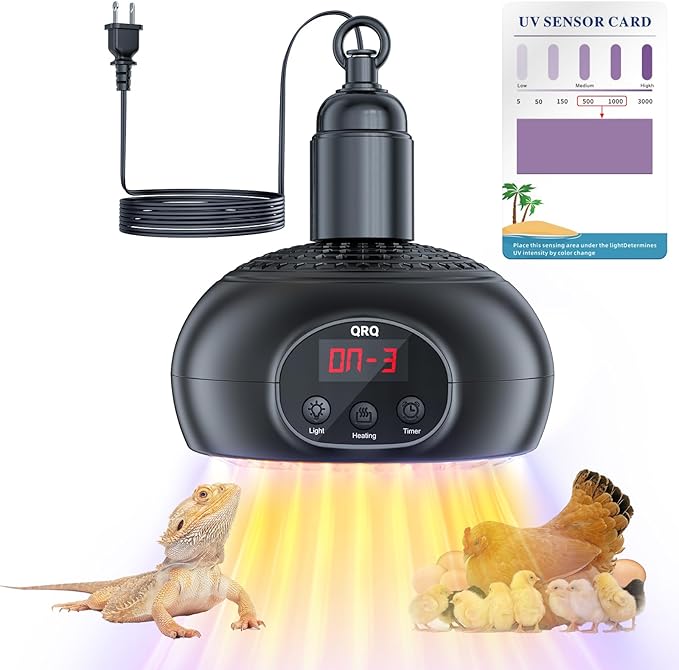 QRQ Chicken Coop Heater, 200W-350W-500W Reptile Heat Lamp