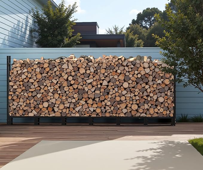 8FT Firewood Rack Outdoor Indoor,