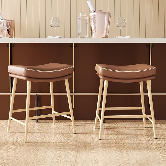 Modern Dining Chairs Set ,Leather Upholstered Seat.