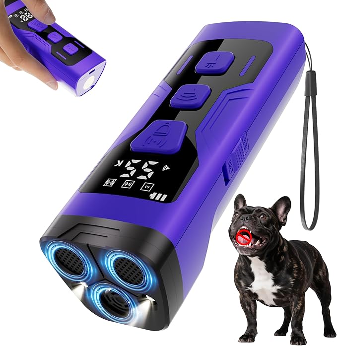3X Ultrasonic Dog Bark Deterrent Devices, 65FT Far Anti Barking Device.