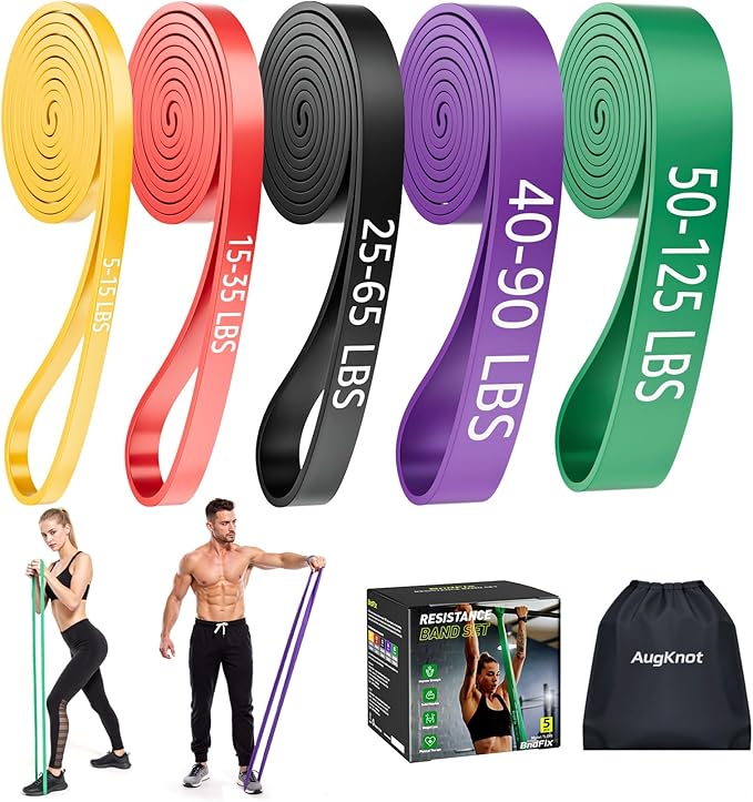 Resistance Bands Set: 5-Level Exercise Bands for Home Workouts