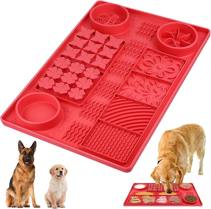 Silicone Dog Lick Mat，31.5" x 20" Large Multi-Functional