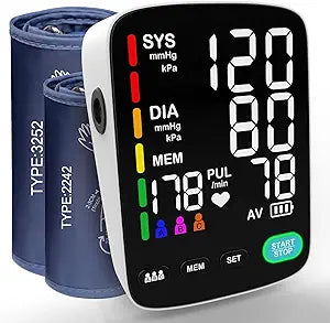 Automatic Upper Arm Blood Pressure Monitor – 3-User, 199 Readings Each