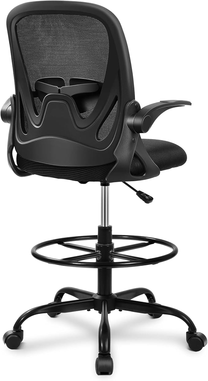 Primy Drafting Chair Tall Office Chair with Flip-up Armrests.