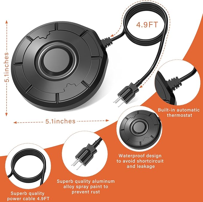 Bird Bath Heater,Birdbaths De-Icer,Birdbath Water Heater