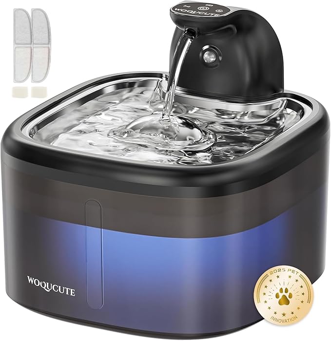 Cat Water Fountain Cordless Stainless Steel 118oz/3.5L Wireless