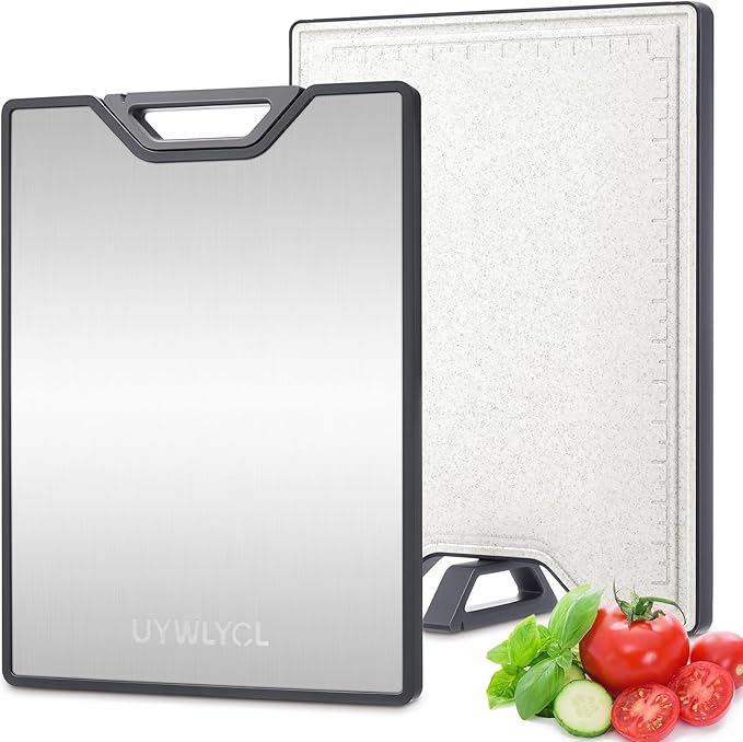 Stainless Steel Cutting Board, Double-Sided Cutting Board