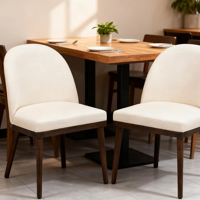 Mid-Century Modern Bar Stools Set of 2, 24" Backless