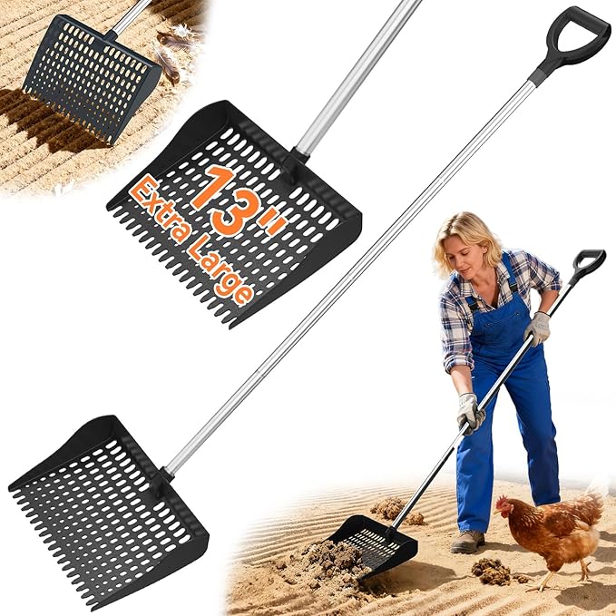 Chicken Poop Scooper & Rake 2-in-1, Pooper Scooper