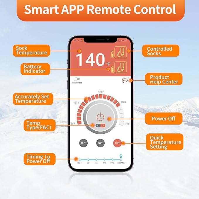 Heated Socks for Men and Women with APP Control.