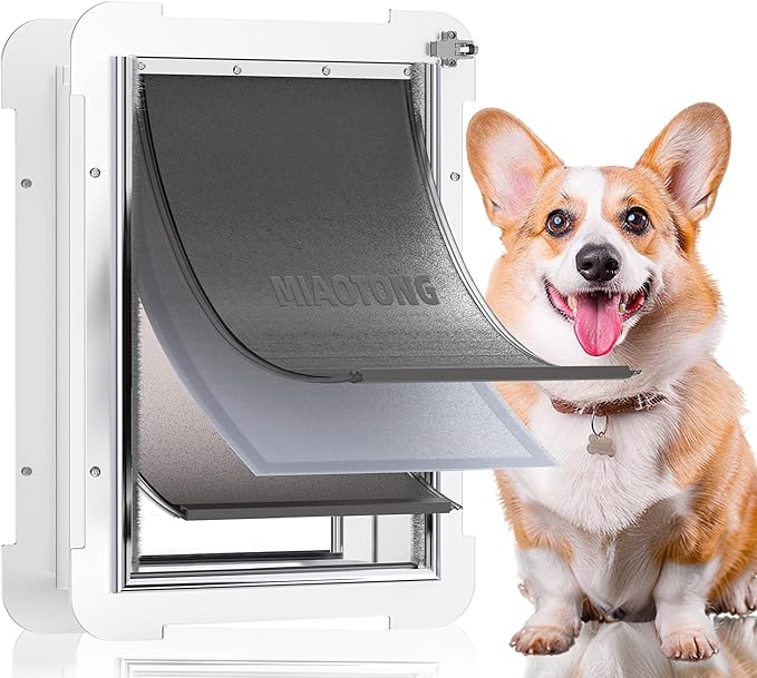 3-Flap Medium Dog Door for Door with Metal Sliding Lock